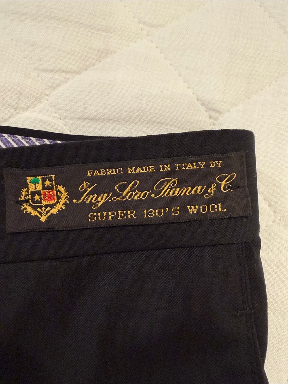Loro Piana Black Men's Wool Dress Pants